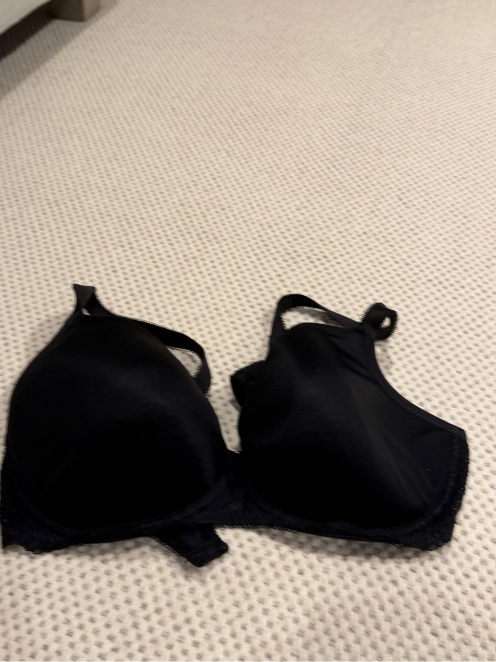 Freya Black Smooth Lace-Trim Bra